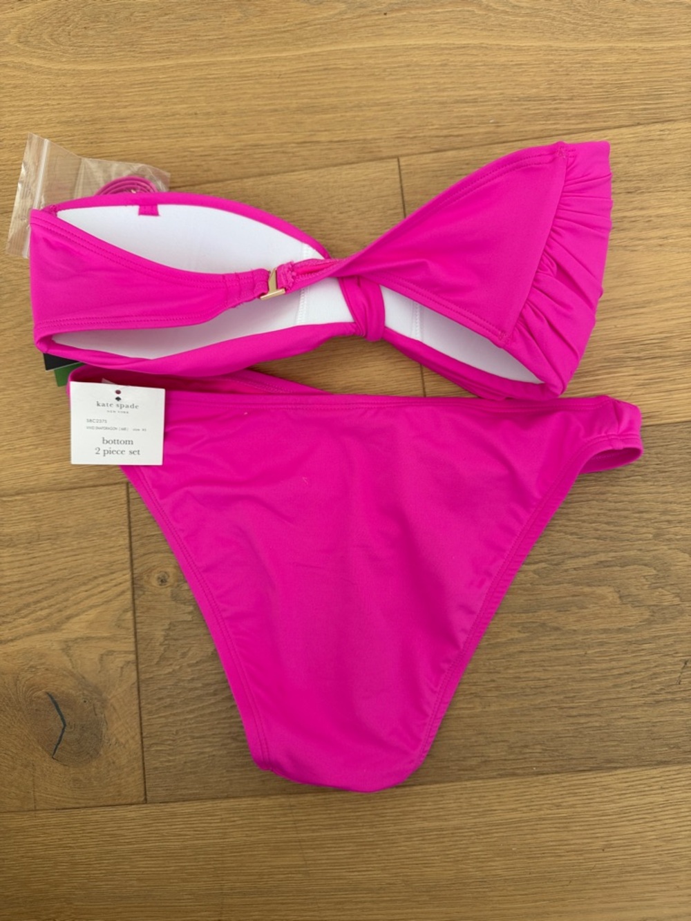 New Kate Spade XS Hot Pink Snapdragon 2 piece swimsuit - Picture 4 of 4